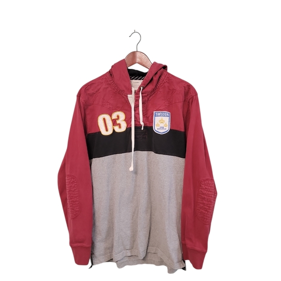 Old Navy Other - Old Navy Fall 08 Mens‎ Sweden Tre Kronor Rugby Mens Patch Pullover Hoodie XLT